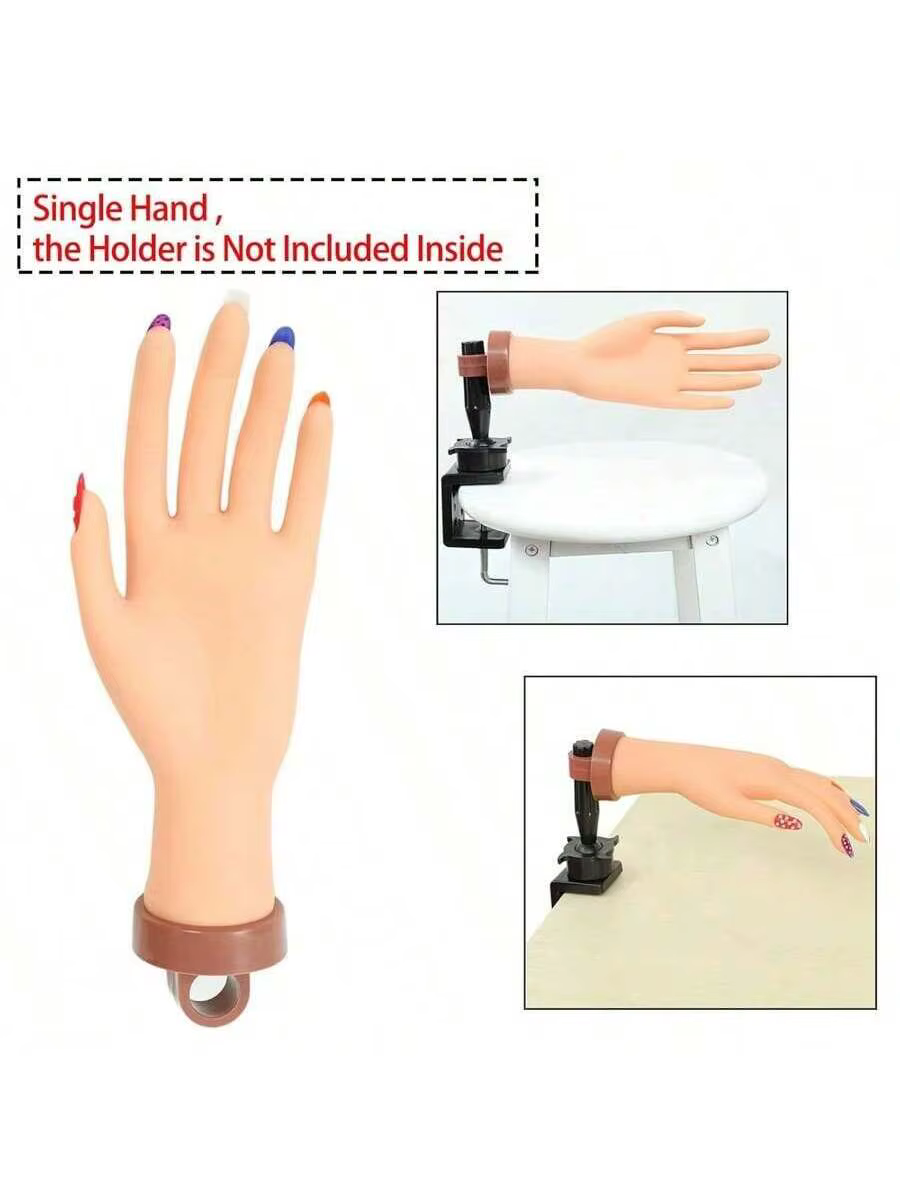 Les débutants en nail art utilisent des modèles de mains artificielles avec des plaques à ongles insérables
