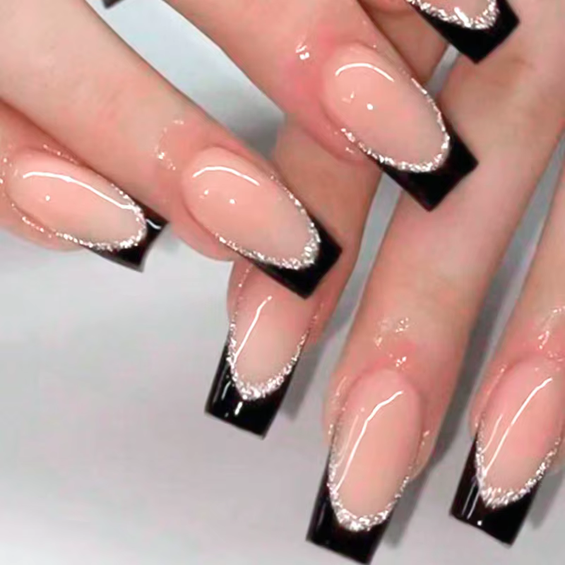 Faux ongles carrés moyens pour femmes et filles