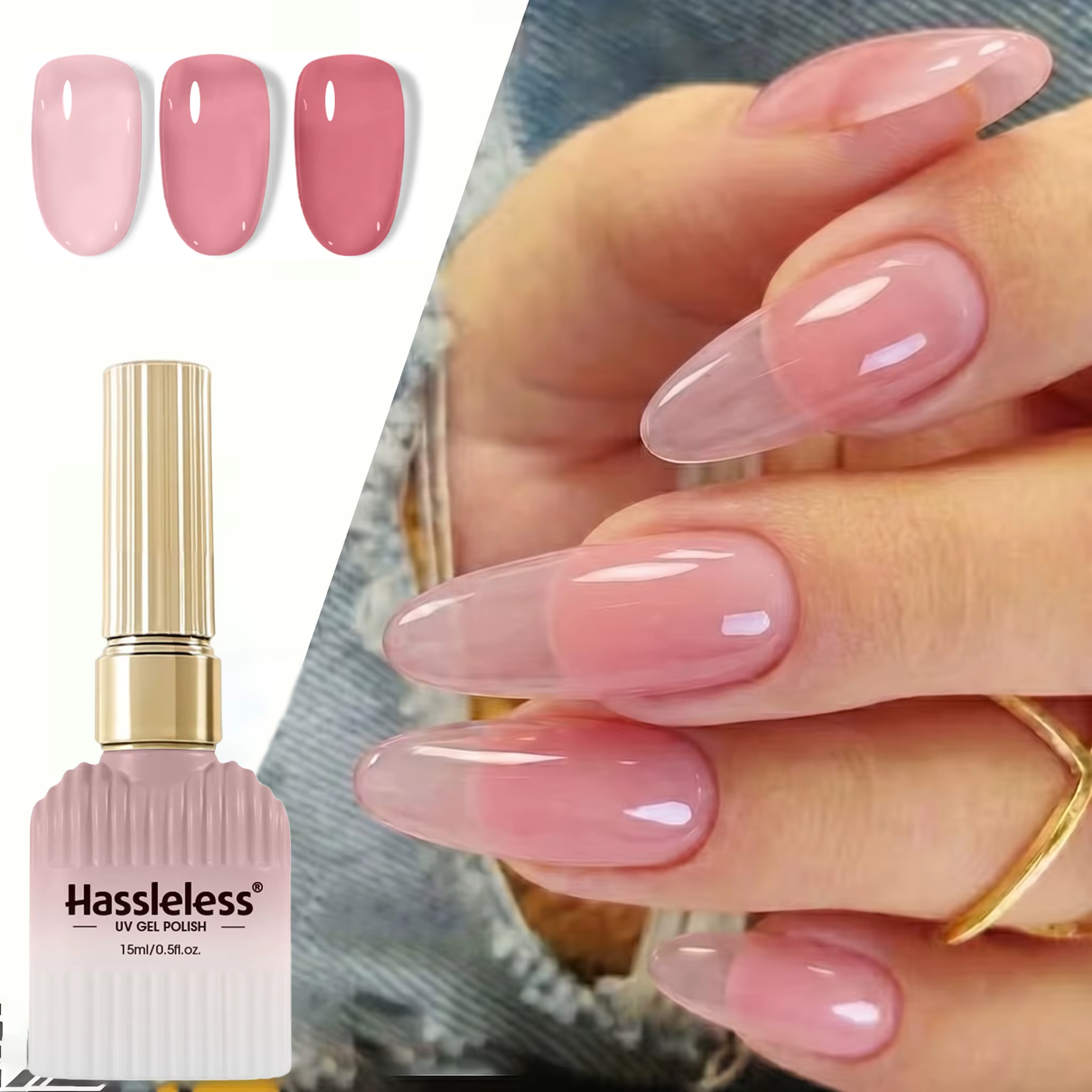Sans tracas # Gel UV 06 Jelly Dusty Nude Pink 15ml