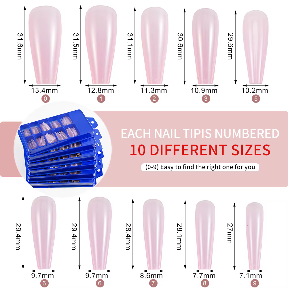 100 faux ongles cercueil à couverture complète