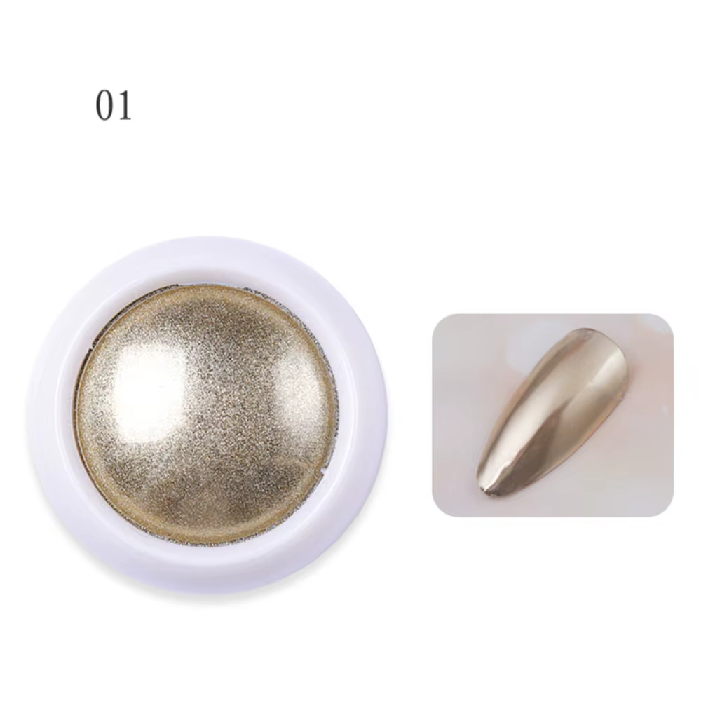 Poudre à ongles blanche miroir chromé