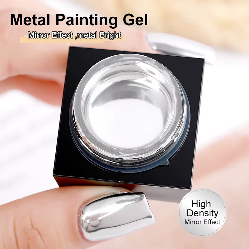 AS 5ml argent métallique peinture Liner Gel vernis Super brillant miroir Gel