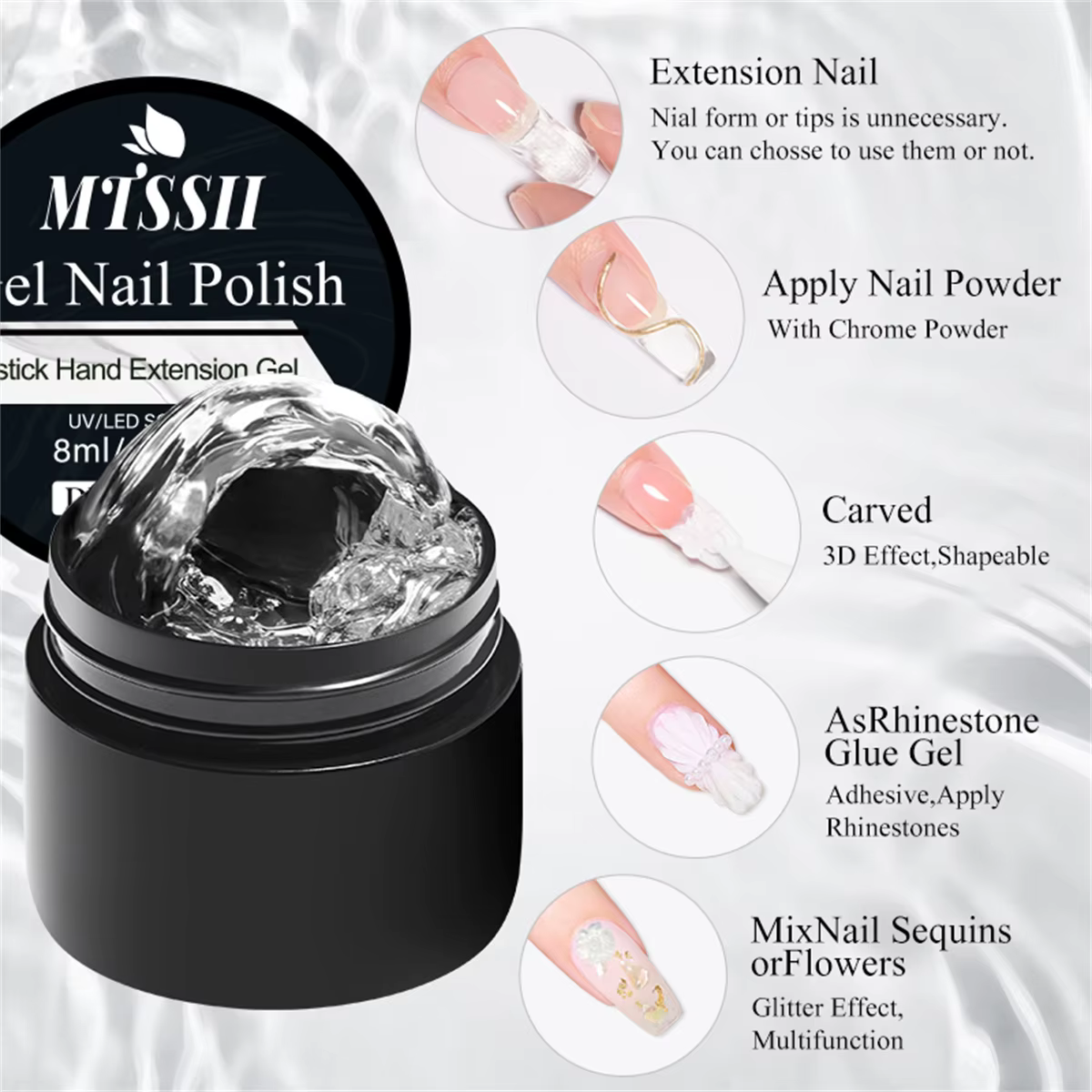 2/3 pièces clair antiadhésif Extension de main Gel vernis à ongles ensemble 3D façonnage/sculpture/sculpture UV/LED Gel gelée dur Gel manucure bricolage