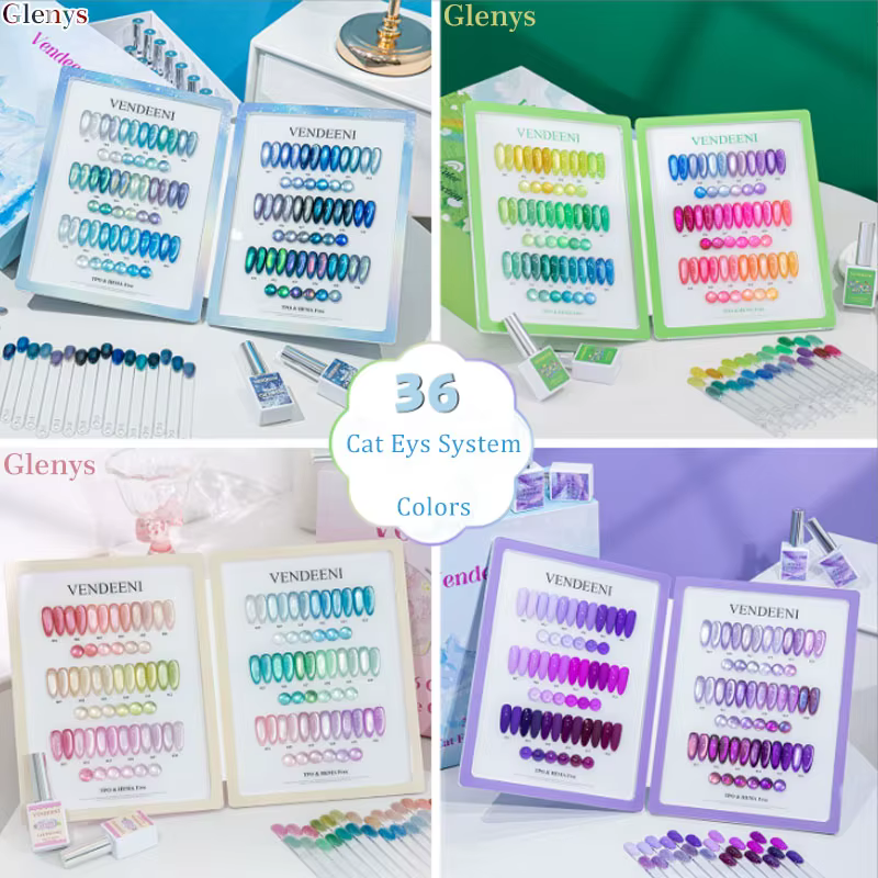 Glenys – Kit de vernis à ongles gel effet œil de chat 36 couleurs