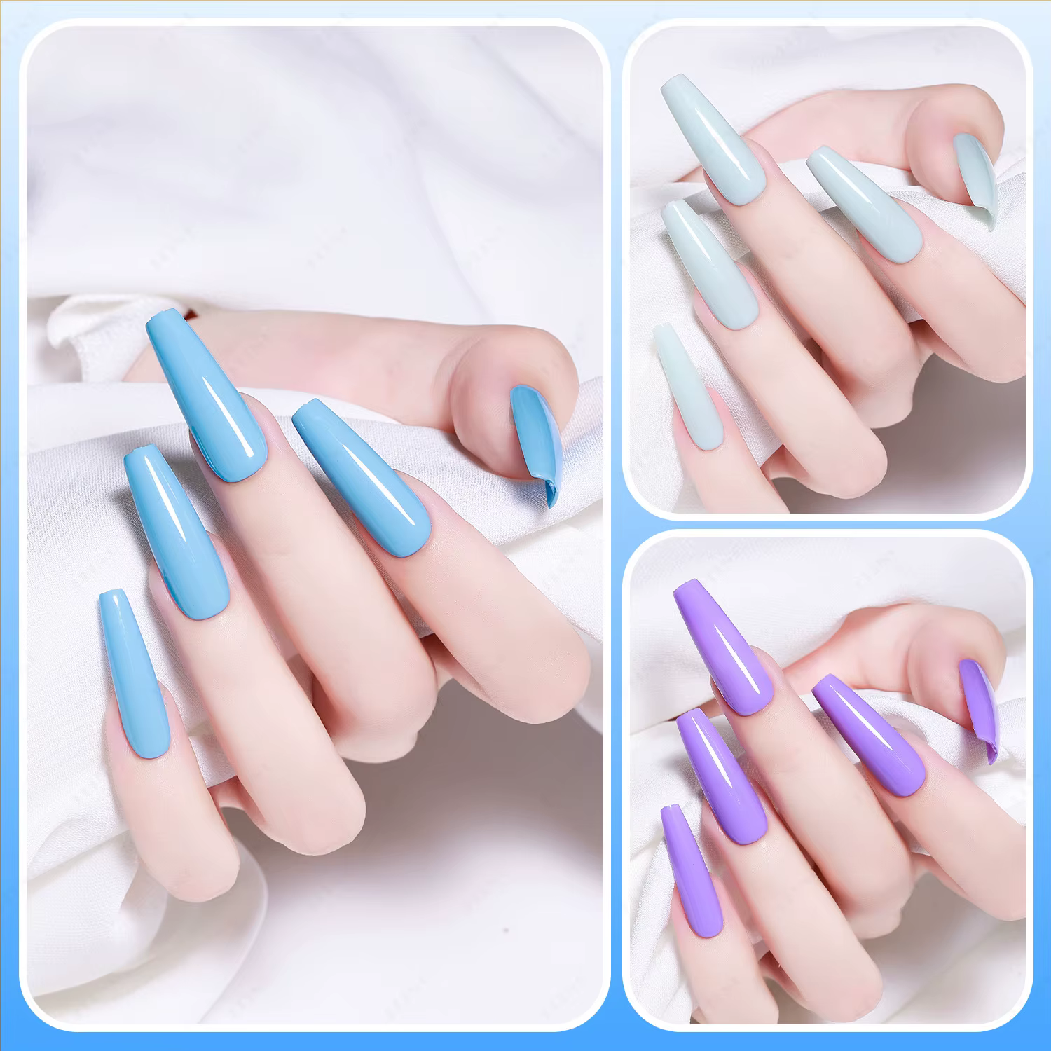 Eleanos bleu Royal hiver 24 pièces Gel vernis à ongles ensemble avec tableau d'affichage semi-permanent