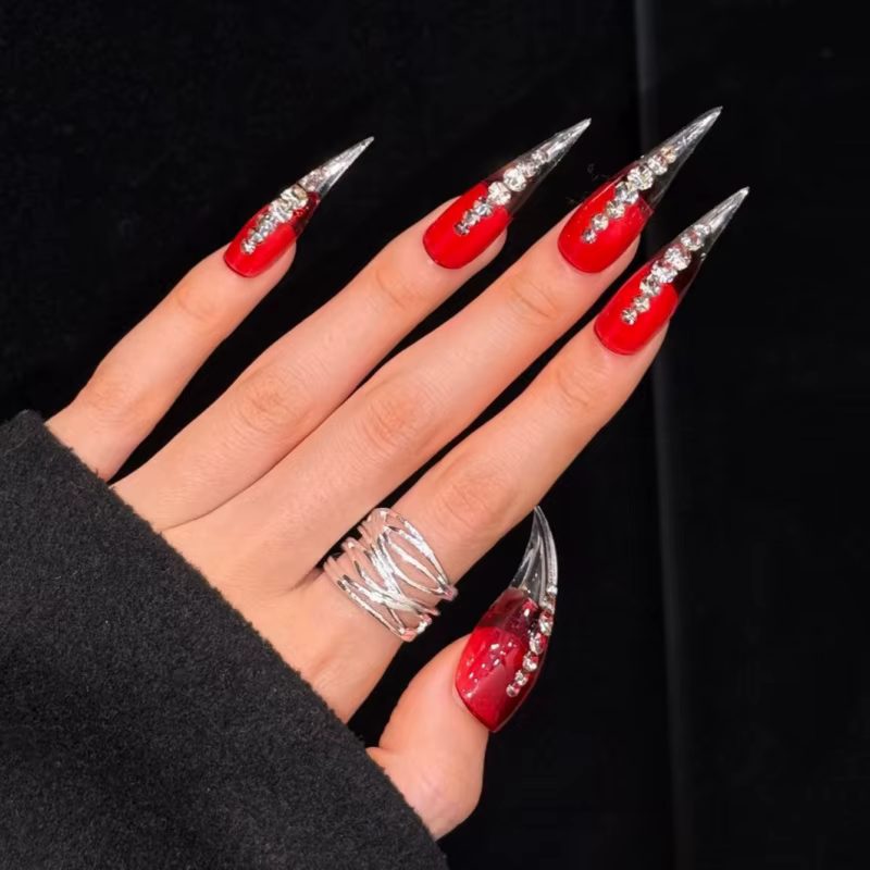 Ongles 3D portables style griffe de dragon punk