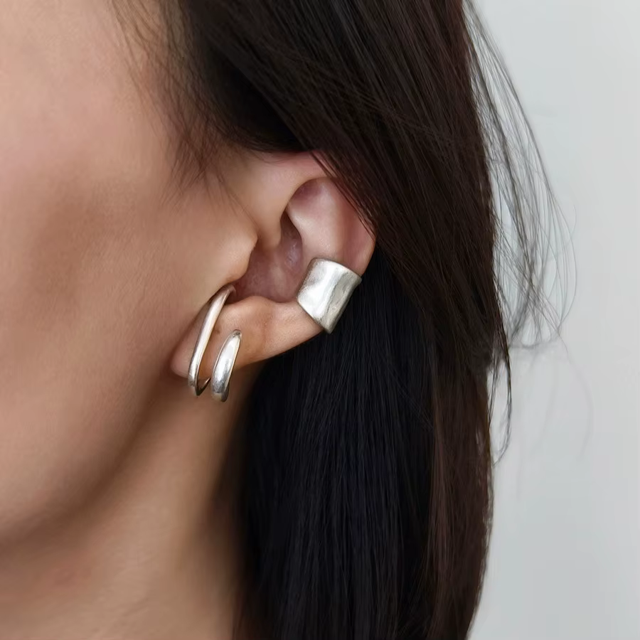 Nouvelles manchettes d'oreille coréennes à double cercle, faux piercings, fausses boucles d'oreilles pour femmes et hommes, style hip-hop, accessoires, cadeau