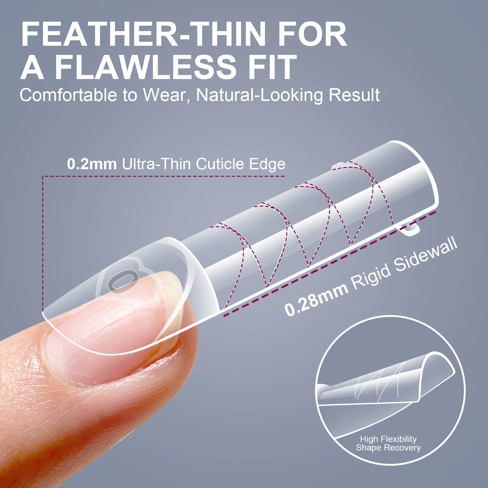 150 pièces/boîte – Formes doubles pour ongles français