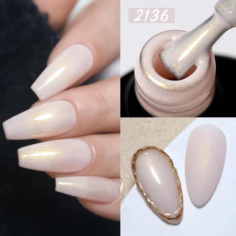 10ml or rose perle coquille Base Gel vernis 10 couleurs Auroras 3D fil