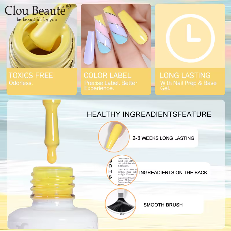 Clou Beaute gelée couleur UV Gel manucure été rose nu Gel ongles arc-en-ciel fournitures pour les professionnels vernis Semi-permanent