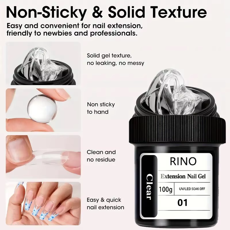 Gel de construction solide anti-adhésif 100g - Gel dur transparent