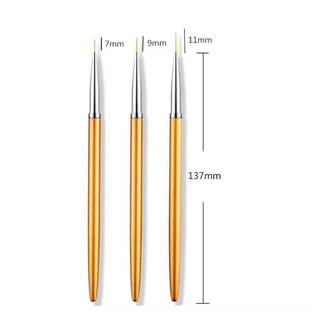 LINMANDA 3 pièces ongles Art Liner pinceaux