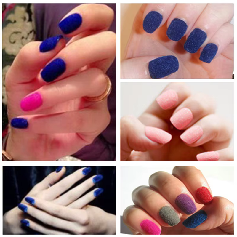 Poudre de velours pour ongles bleu