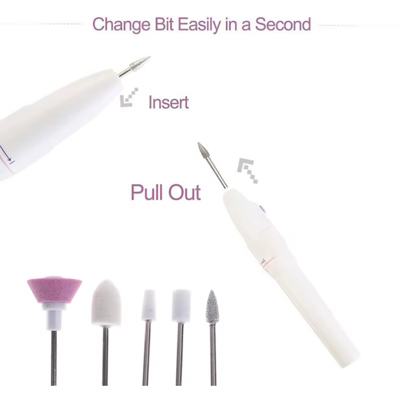 Kit professionnel 5-en-1 : Mini perceuse électrique pour ongles