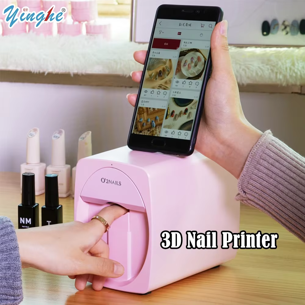 Imprimante à ongles 3D sans fil : concevez et imprimez via une application mobile avec une qualité HD 2400 DPI. Votre salon personnel à domicile pour une création de nail art sans fin.