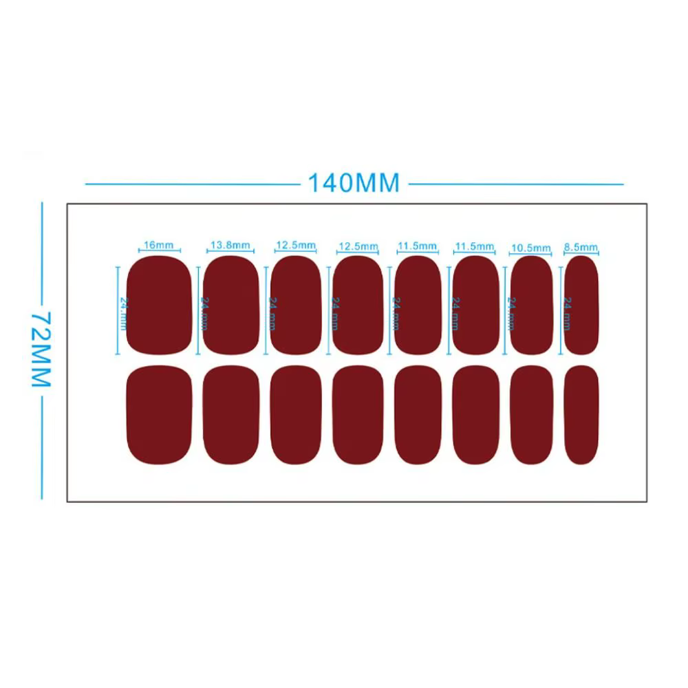 Bandes Autocollantes Solides pour Ongles en Gel