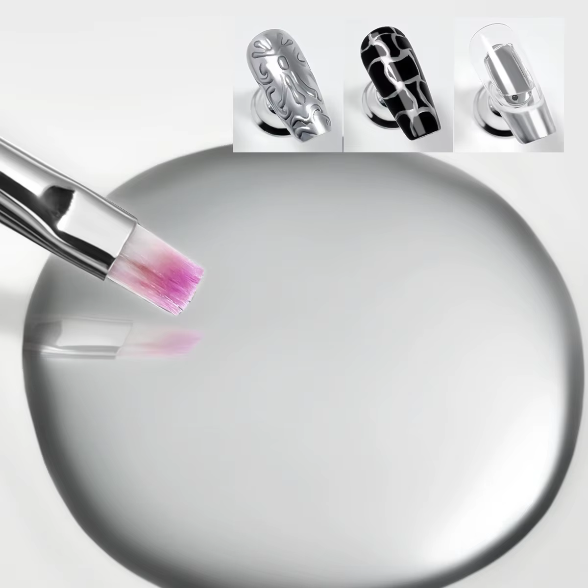 Gel métallique argenté pour Nail Art