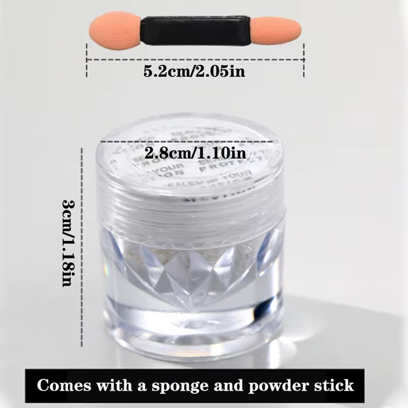 Aurora perle blanc ongles paillettes poussière Chrome clair de lune