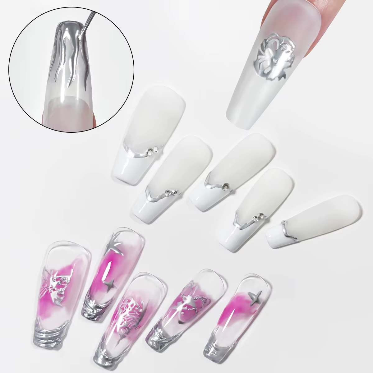 Gel métallique argenté pour Nail Art