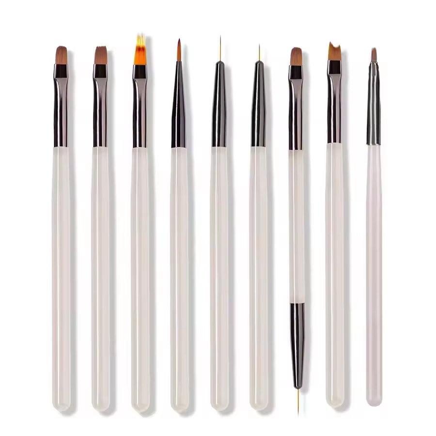 Ensemble de 9 pinceaux gris pour nail art