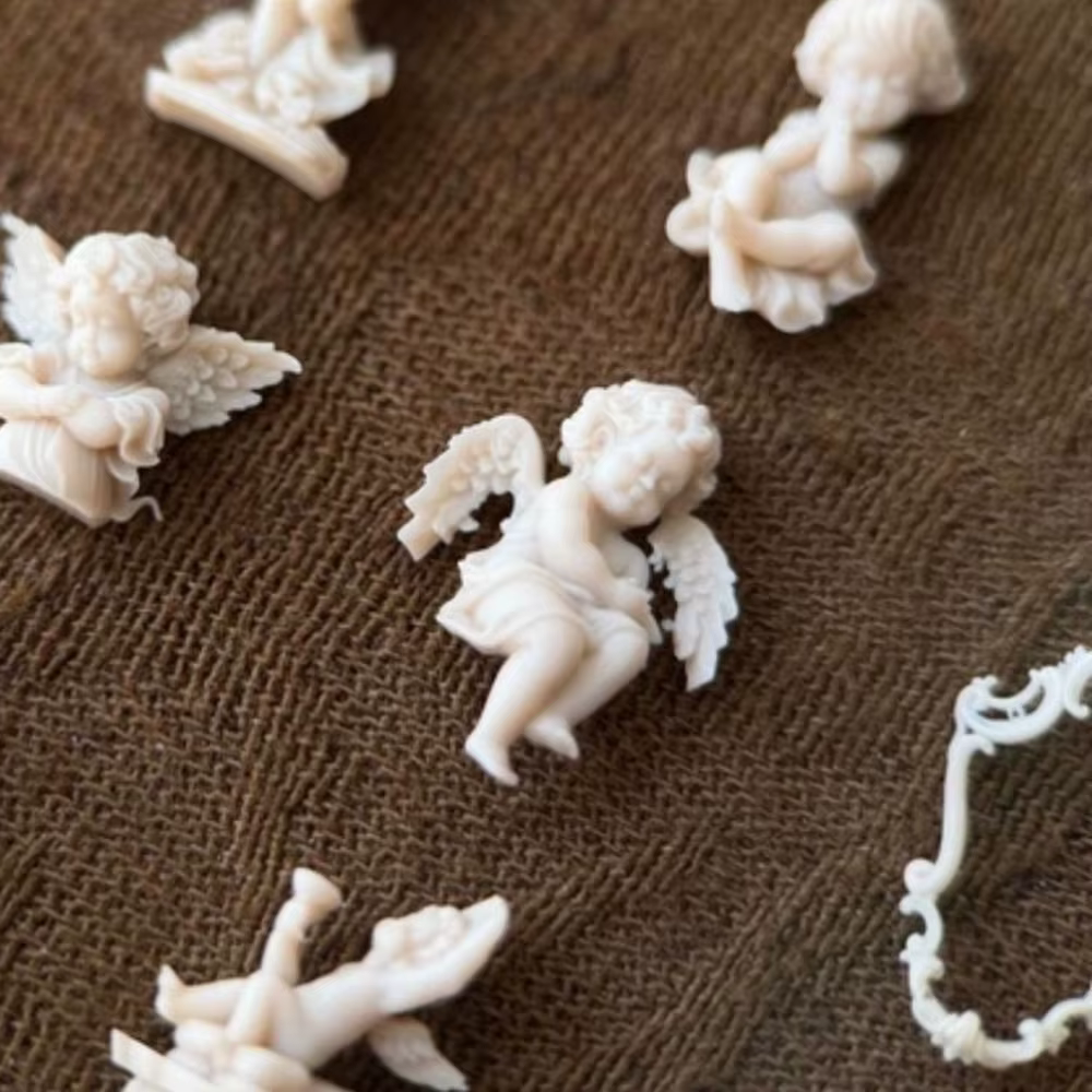 Moule à ongles en silicone 3D baroque ange