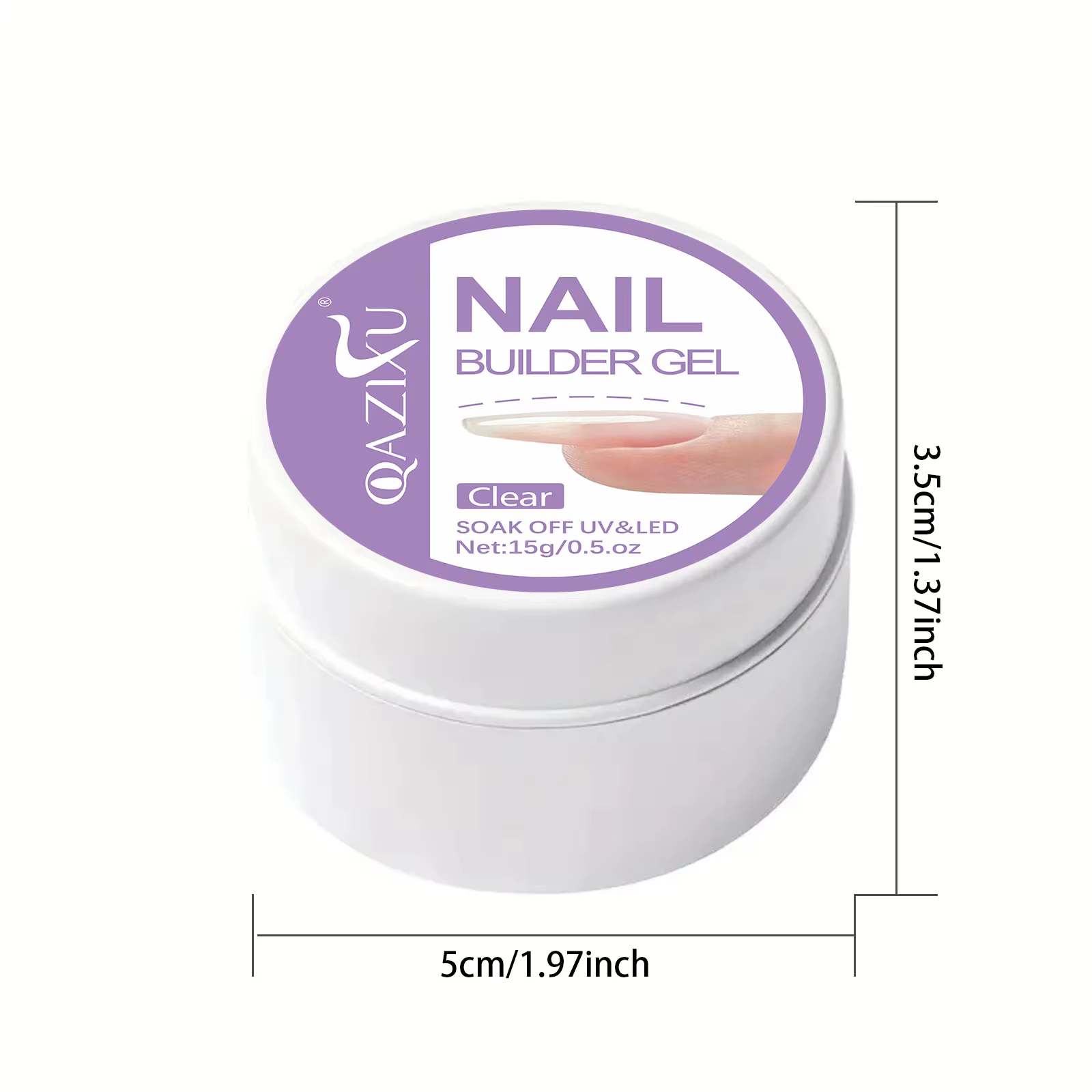 Gel dur transparent 15g pour extension d'ongles