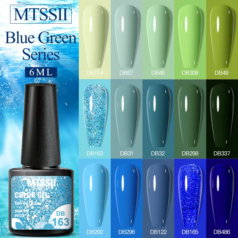 Verhéritage à Ongles Gel Semi-Continu Bleu Vif