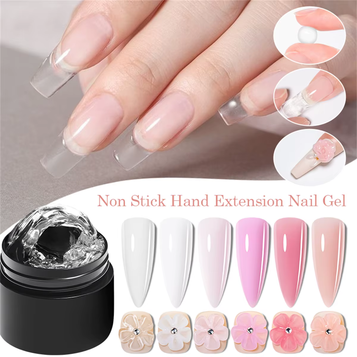 2/3 pièces clair antiadhésif Extension de main Gel vernis à ongles ensemble 3D façonnage/sculpture/sculpture UV/LED Gel gelée dur Gel manucure bricolage