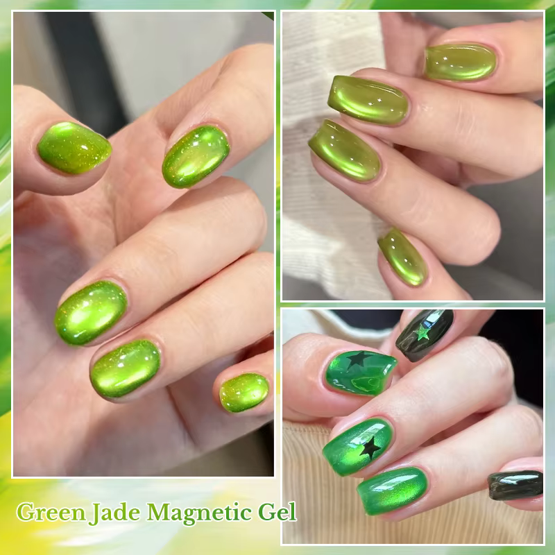 Vernis à ongles gel magnétique Green Jade Cat