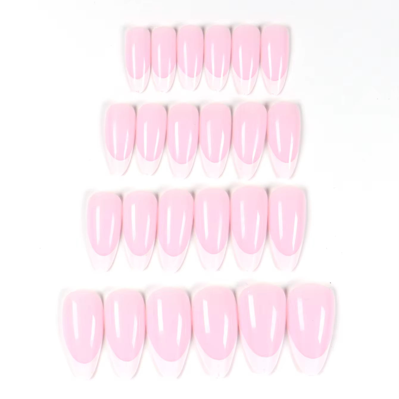 24 pièces d'ongles minimalistes français courts avec 1 gelée et 1 lime à ongles