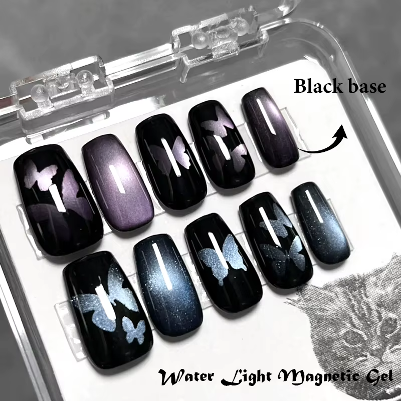 Vernis à ongles Gel magnétique chat lumière d'eau effet de perle de verre coloré Semi Permanent tremper UV LED Gel