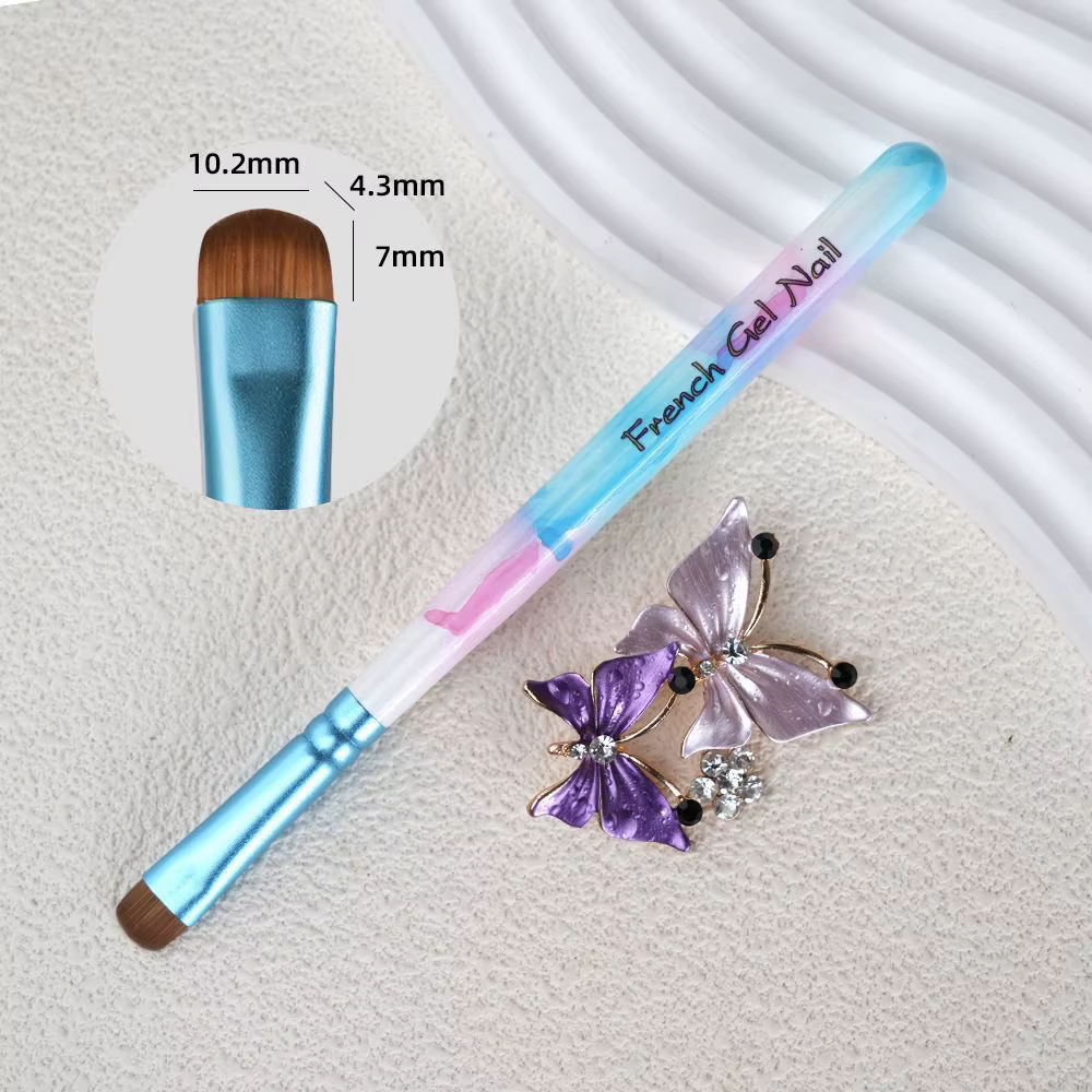 Pinceau plat pour ongles en gel