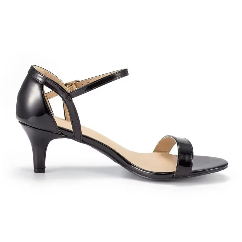 Sandales d'Été en Cuir Verni Multicolore pour Femme, Sexy, Talons Hauts Bas de 5cm, Sangle de Rincage, Escarpins de ix, Chaussures de Mariage, Nouvelle Collection