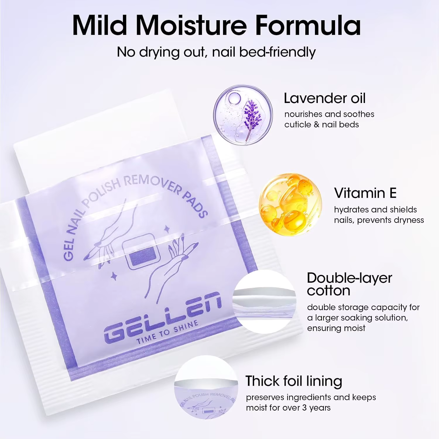 GELLEN 100 Lingettes Dissolvantes pour Vernis à Ongles