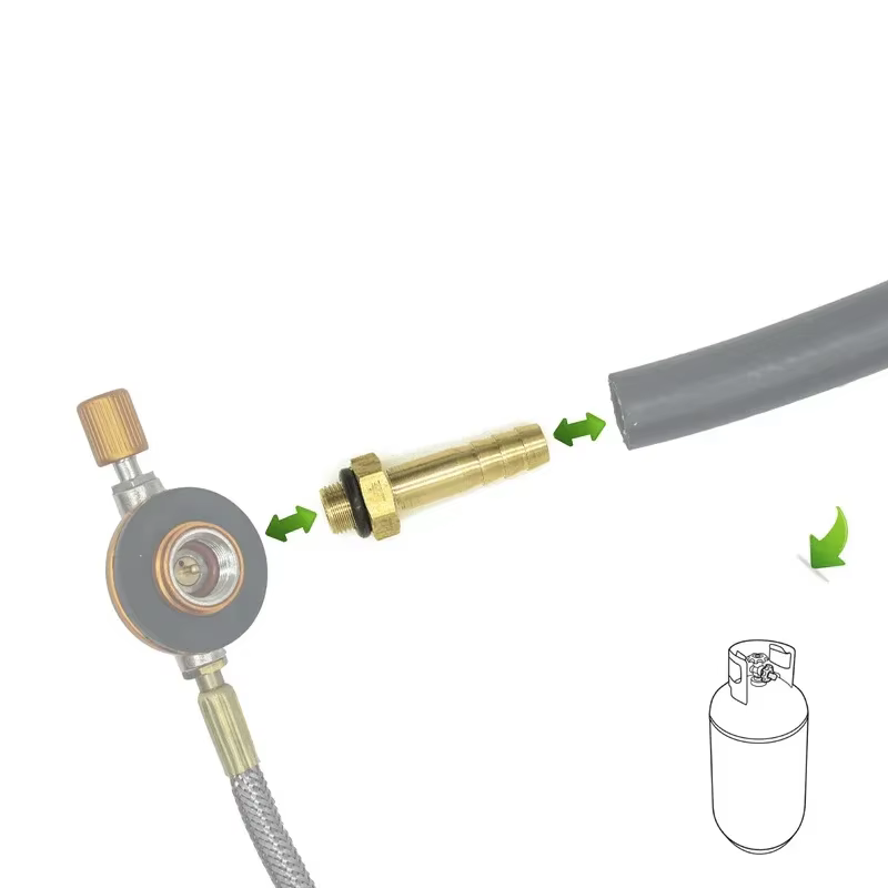 Valve d'adaptation de gaz GPL – Raccord en laiton anti-fuite pour le camping/randonnée, accessoires de randonnée portables (voir universel)