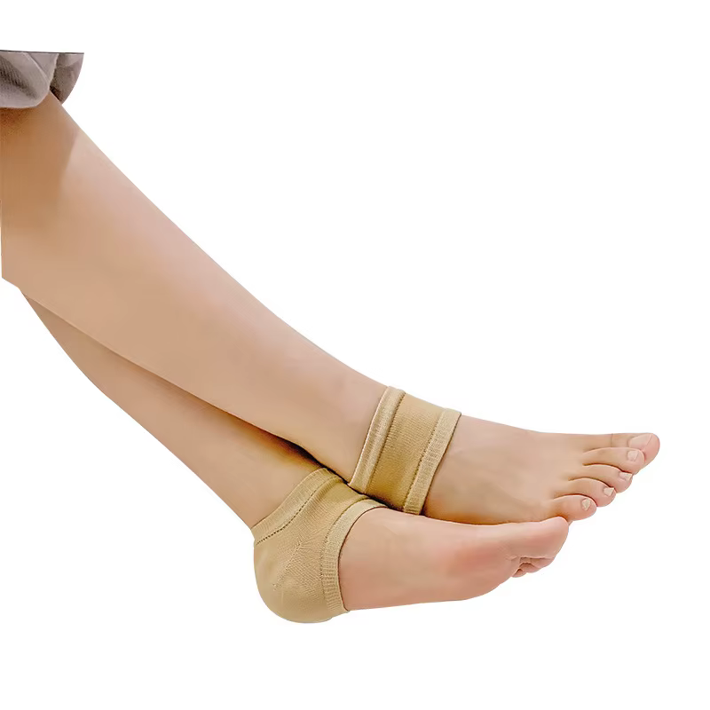 Manchon de protection du talon en Gel, coussinets de talon en Silicone, bonnets de talon, Support de la fasciite plantaire, soins des pieds, coussin de réparation de la peau, chaussettes demi-mètre