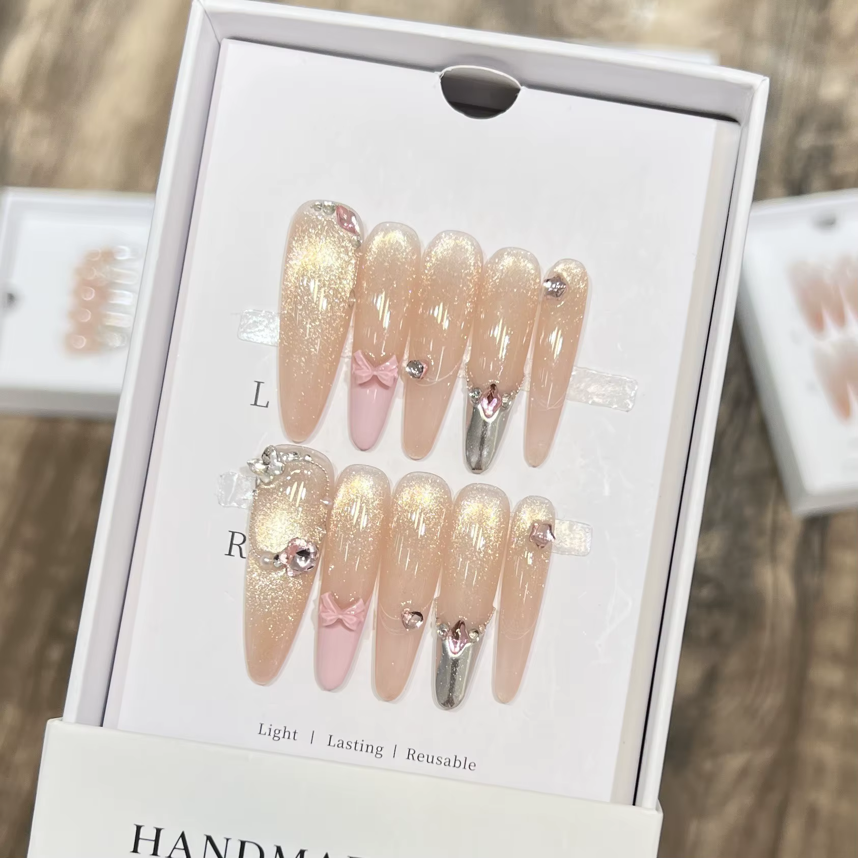 Faux ongles français dégradés arc-en-ciel