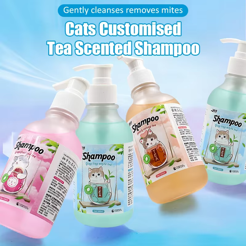 Gel douche pour chat, shampoing au parfum de thé, soins capillaires, élimination des acariens bactéricides, déodorant Anti-démangeaison, nettoyage en profondeur, produits pour animaux de compagnie, 28