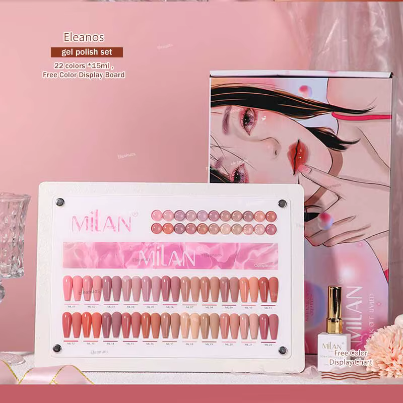 Eleanos Rose Rose 22 couleurs peau nue Gel vernis à ongles ensemble semi-permanent hybride Gel UV vernis Nail Art Salon 15ml Kit d'apprentissage