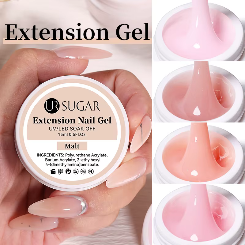 Nouveau Gel d'Extension d'Ongles 6-en-1 15ML Transparent Gel Constructeur Rapide Semi-Permanent Auto-nivelant UV Soak Off