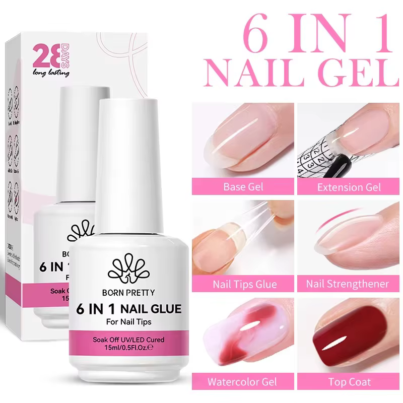 BORN PRETTY 15/10ML 6 en 1 Gel de colle pour ongles