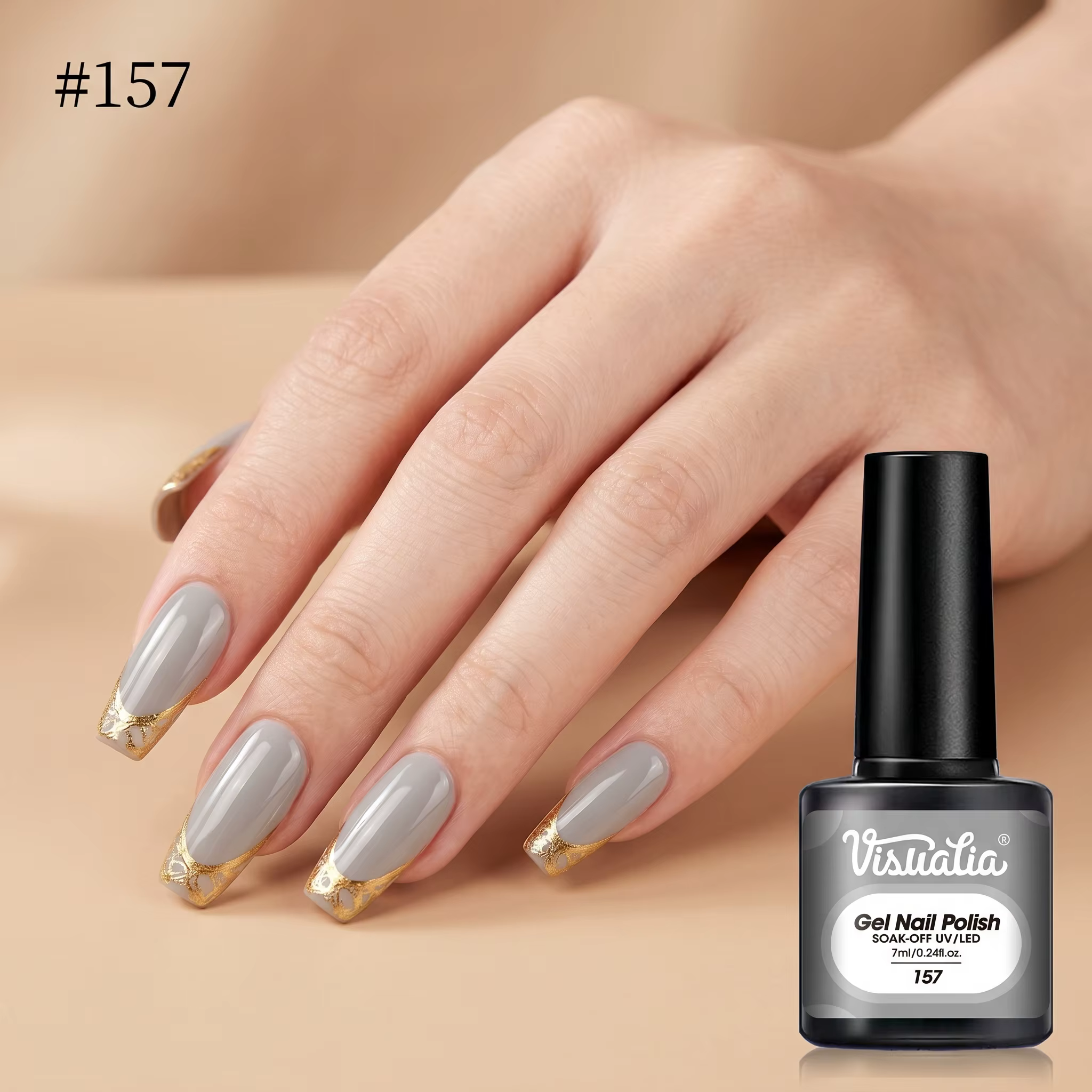 Vernis à ongles en gel gris