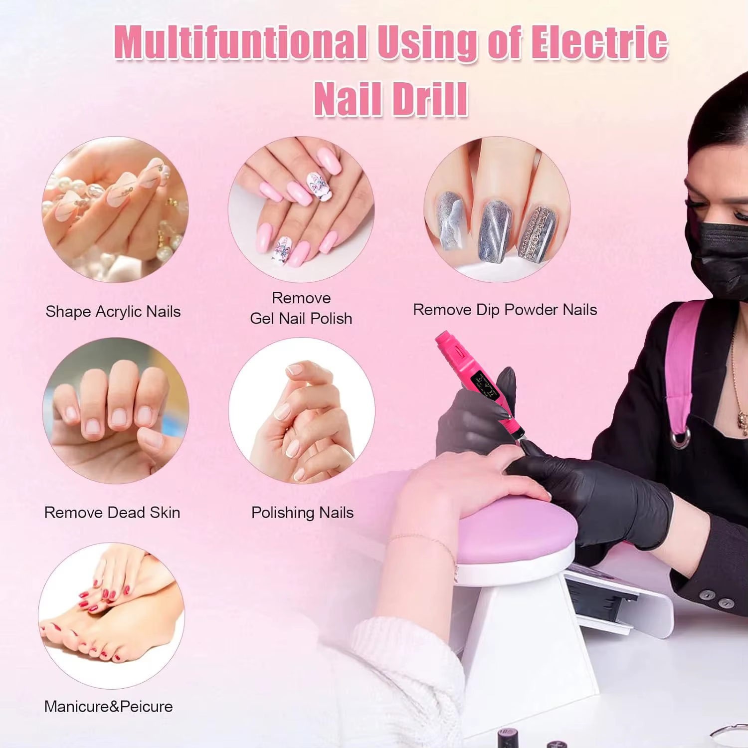 Ensemble de ponceuse à ongles électrique