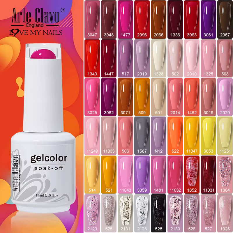 Arte Clavo 99 couleurs 15ML Gel vernis à ongles violet paillettes