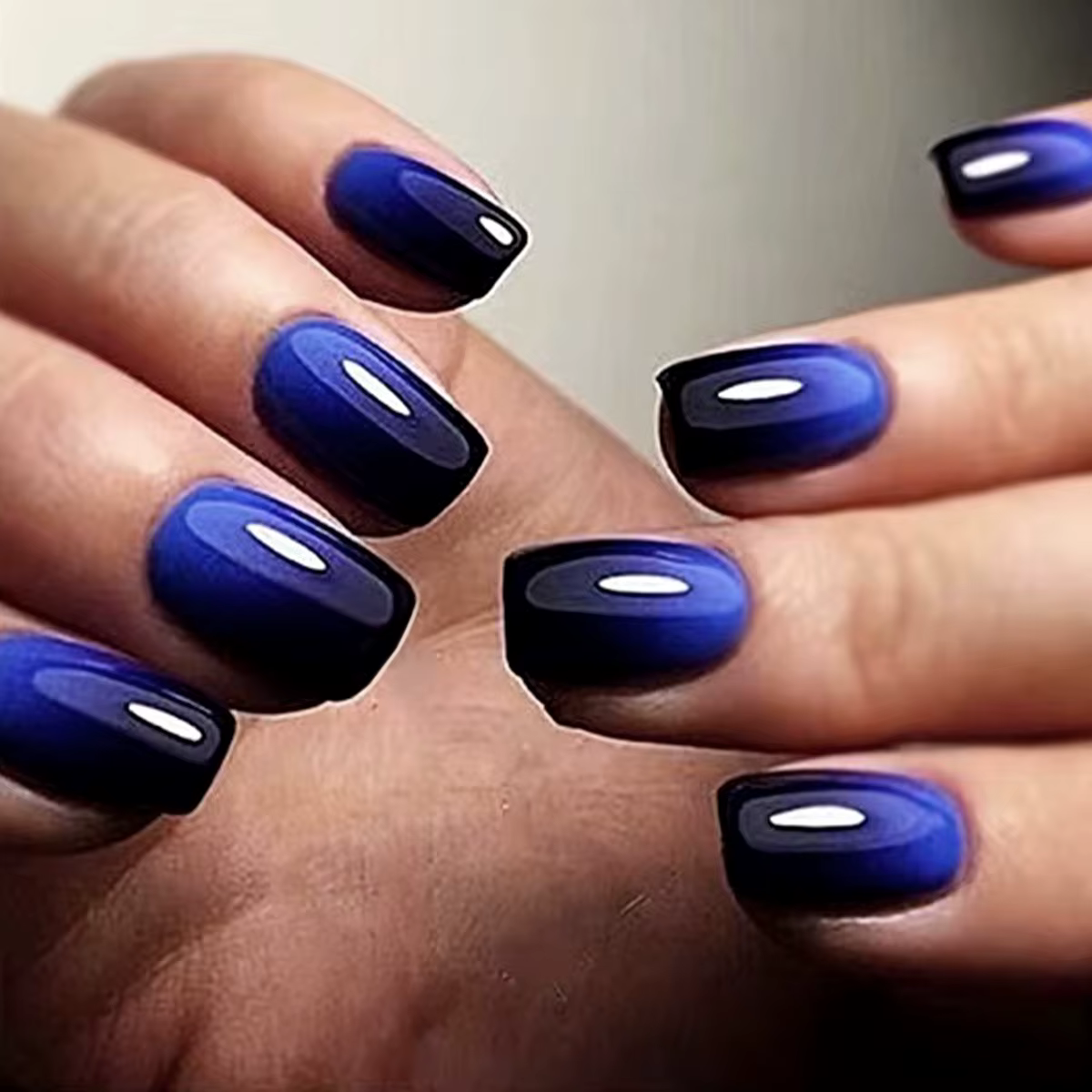 24 pièces dégradé violet Nail Art conseils Simple court tête carrée faux ongles détachable mode presse