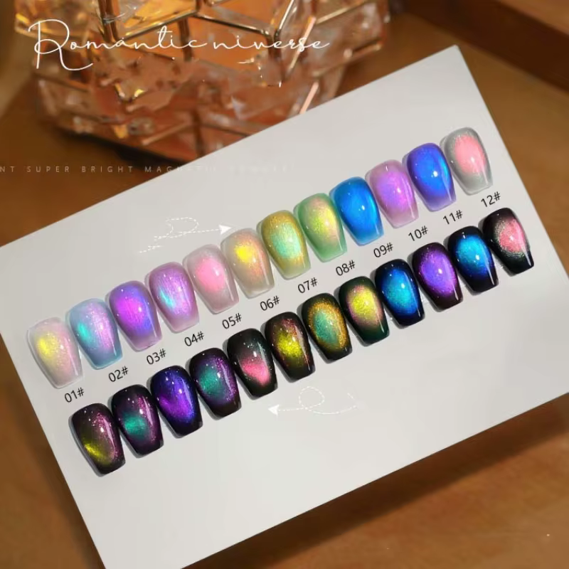 Gel oeil de chat coloré Double lumière univers romantique