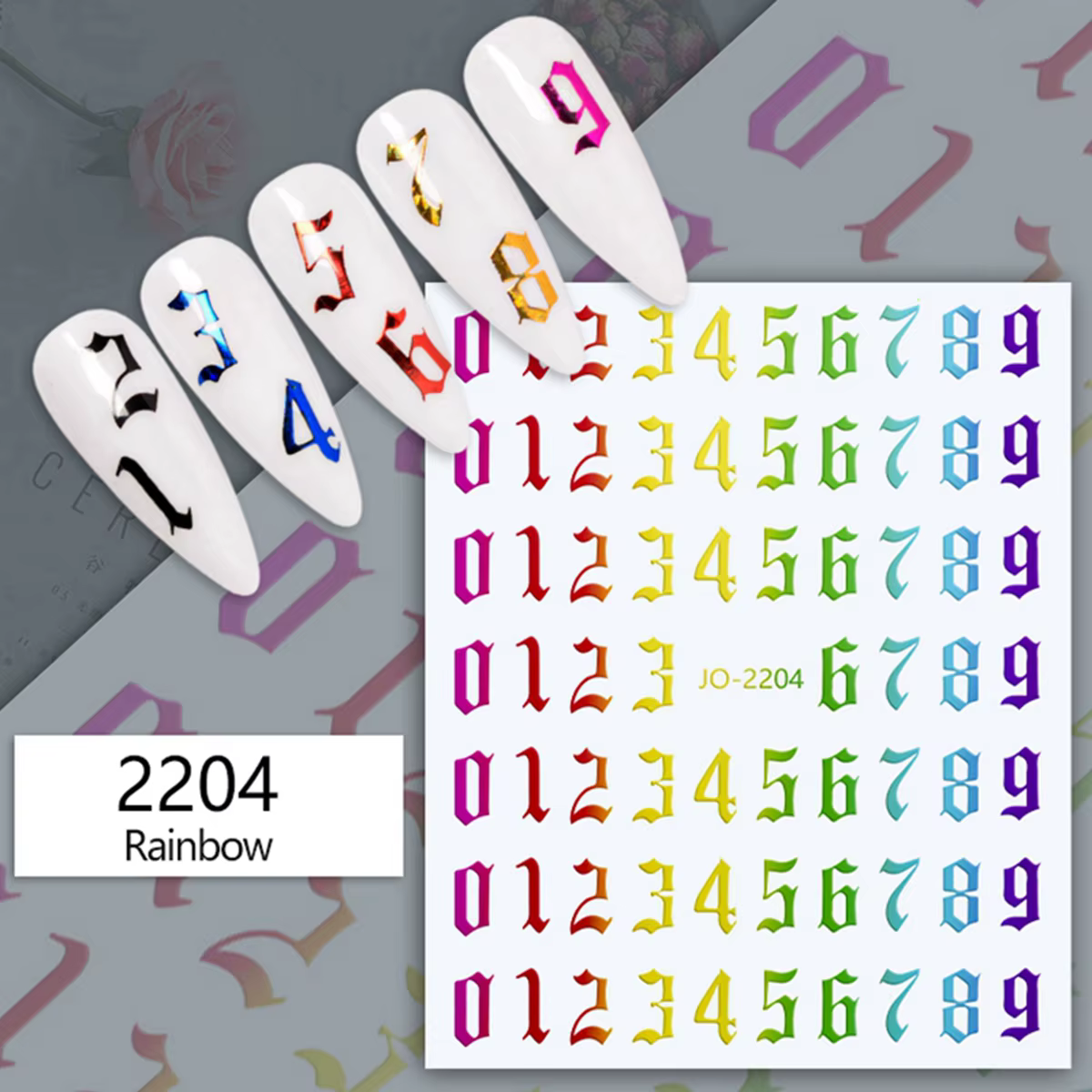 Autocollants Nail Art avec numéro de couleur
