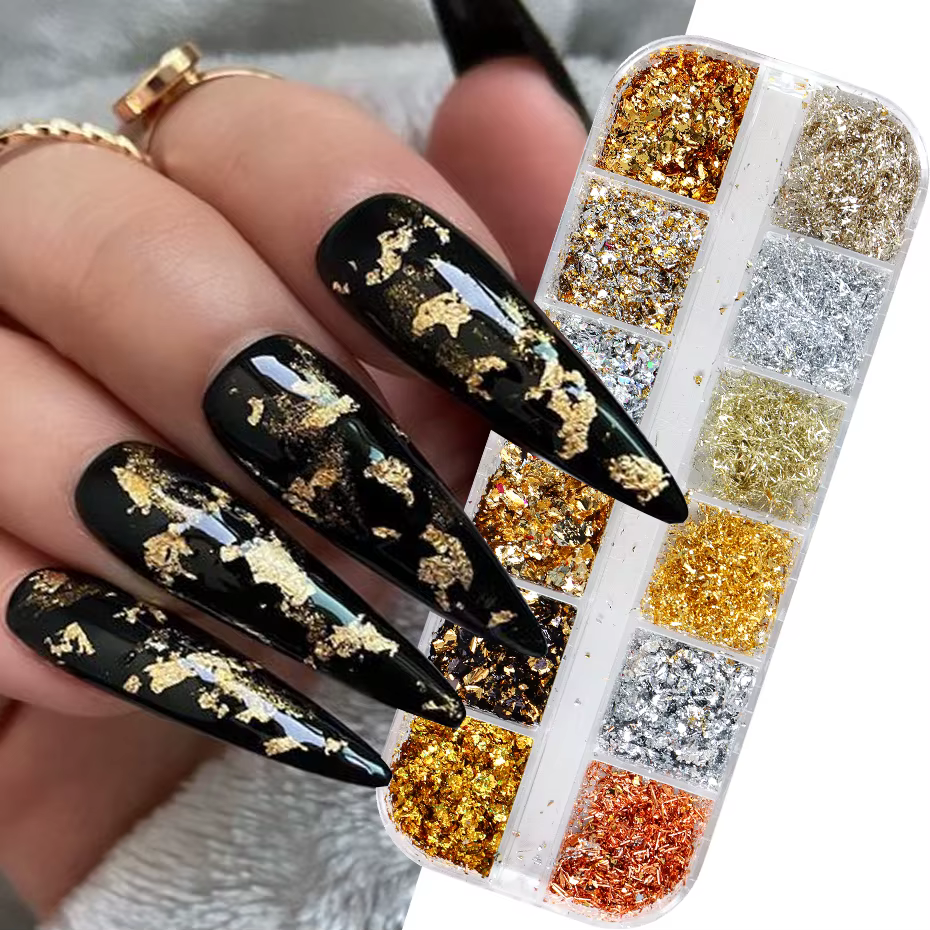 Feuilles d'or pour ongles magnifiques