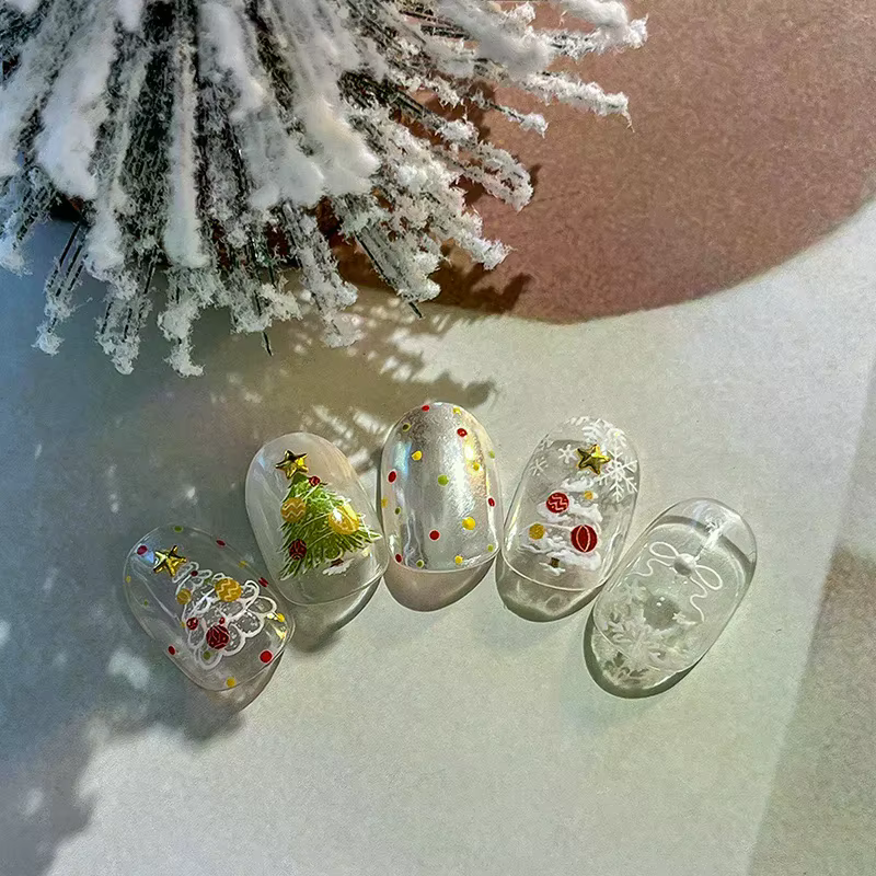 Autocollants pour ongles arbre de noël