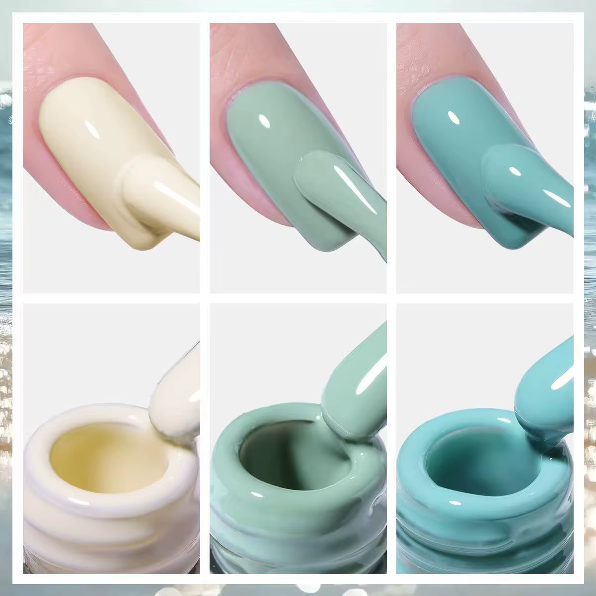 Ensemble de vernis à ongles Gel 15ml printemps et été lait blanc menthe vert